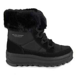 Pajar Canada Torey Black Faux Fur Trim Snow Boots Womens Size 8.5 NEW